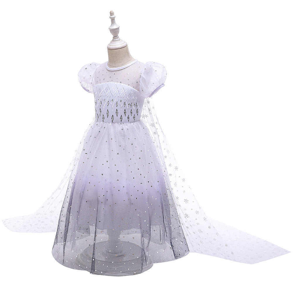 Frozen Princess Aisha Dress Sky Cape Dress Halloween Costume