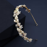 Enamel crystal headband flower headpiece