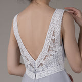 A-Line Court Train Lace Tulle Wedding Dress CW2816