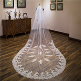 Veil lace long tail rows of flowers