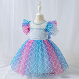 Girl's First Birthday Sequin Mesh Puffy Gauze Dress Photography Suit