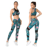 Workout clothes running outfit tights with pockets yoga top