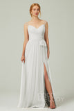 A-Line Floor Length Tulle Bridesmaid Dress