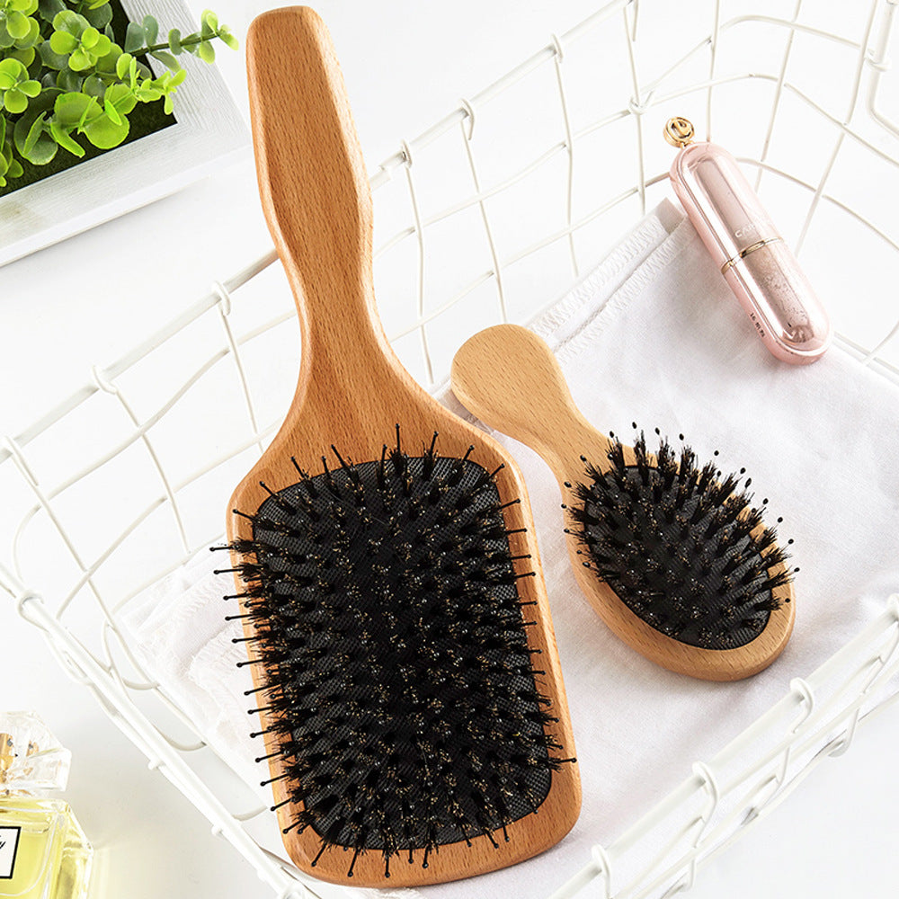 Beech bristle air cushion comb massage comb curly hair straight hair wood comb air bag large board comb