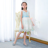 Children's Girls' Beaded Embroidered Poncho Princess Dress