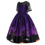 New Halloween Dress Printed Mid-Length Dress Children's Performance Clothes