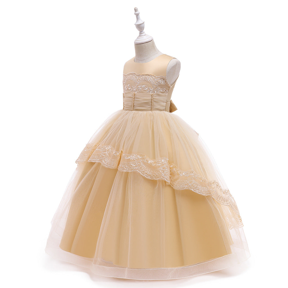 Sleeveless Long Skirt Princess Dress Host Dress