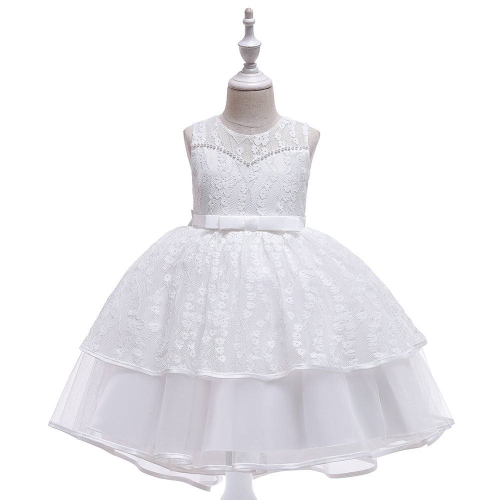 New Children's Dress Dress Nail-Bead Trailing Gauze Pompous Skirt Flower Child Skirt Girl Runway Dress