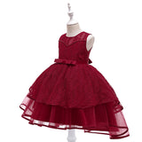 New Children's Dress Dress Nail-Bead Trailing Gauze Pompous Skirt Flower Child Skirt Girl Runway Dress