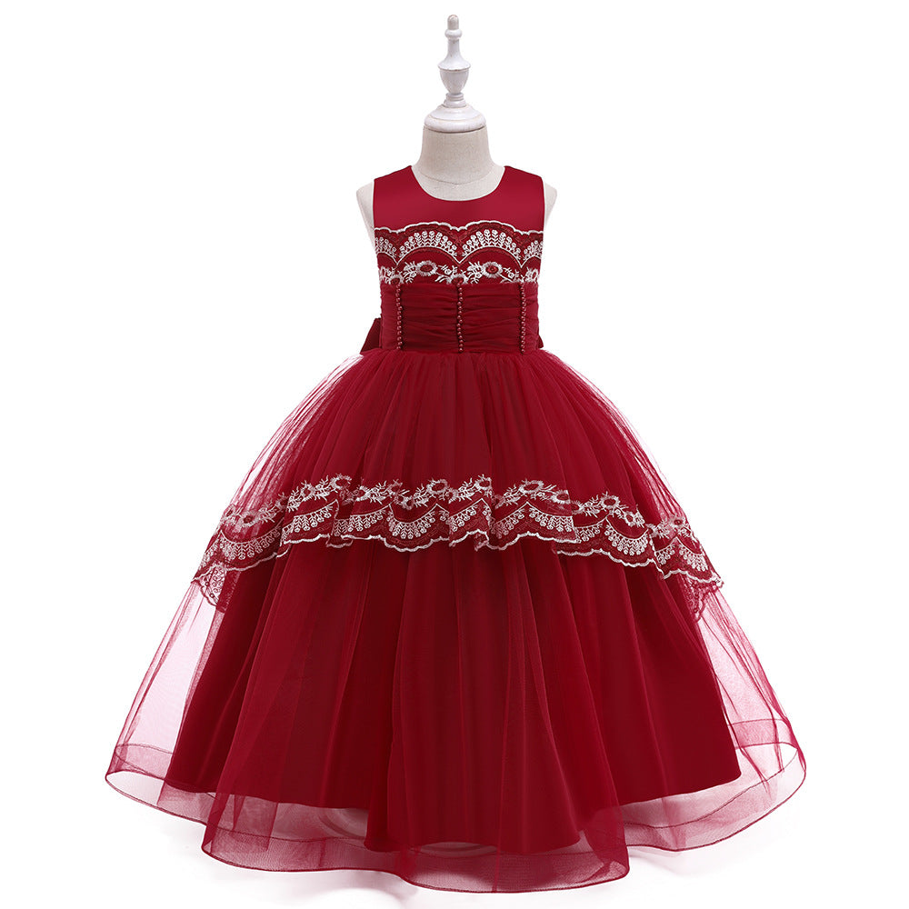 Sleeveless Long Skirt Princess Dress Host Dress