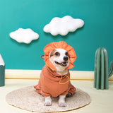 Dog anti-hair coat pet four-legged jumpsuit cold elbow protector with cap