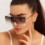 Vintage with large rims sunglasses women's fashion sunglasses