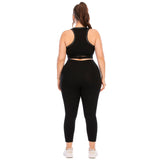 Plus size track pants yoga clothes top bra