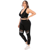 Plus size track pants yoga clothes top bra