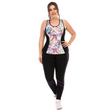 Plus size workout clothes skinny yoga pants top for women