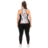 Plus size workout clothes skinny yoga pants top for women