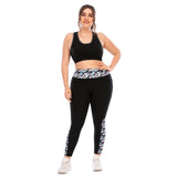 Exercise bra vest top plus size women's skinny yoga pants
