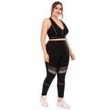 Plus size track pants yoga clothes top bra