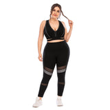 Plus size track pants yoga clothes top bra