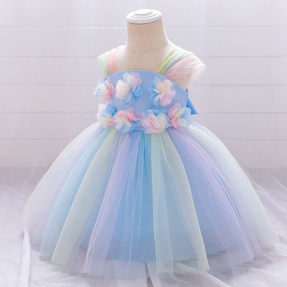 New Children's Dress Rainbow Dress First Birthday Dress Baby's Birthday Dress