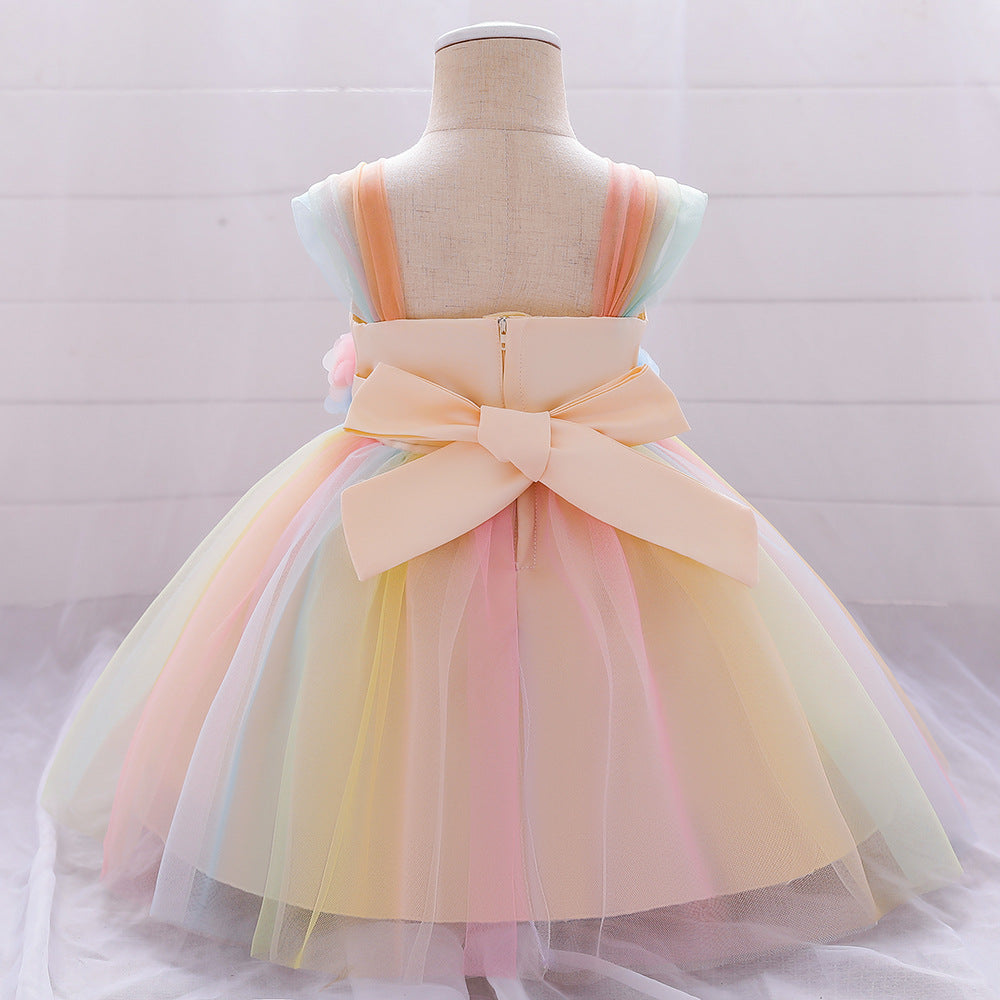 New Children's Dress Rainbow Dress First Birthday Dress Baby's Birthday Dress