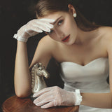 New bow lace bridal wedding gloves