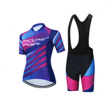 Bicycle short sleeve top for cycling set women's riding suit