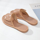 Women's stone pattern slip-on slippers Velcro flat slippers