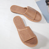 Women's stone pattern slip-on slippers Velcro flat slippers