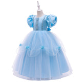 Long Skirt Bubble Sleeve Princess Skirt Dress Children's Runway Dress