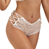 Large size sexy underwear sexy lace see-through elastic boxer hollow out