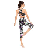 Workout clothes printed tights yoga clothes sports top bra