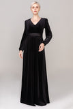 Sheath-Column Floor Length Velvet Dress