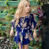 Mother daughter parent-child one shoulder printed Ruffle Dress