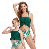 Parent-child swimsuit vest bikini high waist Tankini for Mom and Me