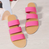 Women's fashion style slippers slip-on strap flat slippers