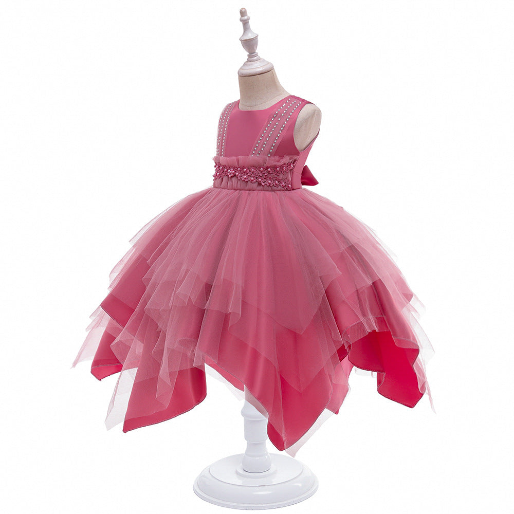 New Children's Dress In Children's Irregular Skirt Princess Skirt Piano Performance Dress