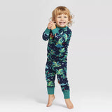 Family Matching cotton printed dinosaur parent-child pajamas with dog style