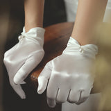 Bridal short pearl gloves