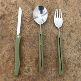 Outdoor picnic folding stainless steel tableware (Set Of 4 Pcs)