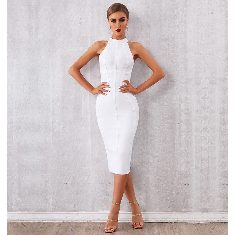 White Gorgeous Bodycon Dress Tank Sleeveless Sexy Elegant Dresses