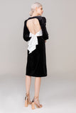 Sheath-Column Knee Length Velvet Dress