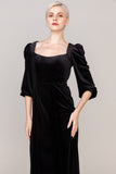 Sheath-Column Knee Length Velvet Dress