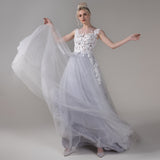 A-Line Court Train Lace Tulle Wedding Dress CW2811