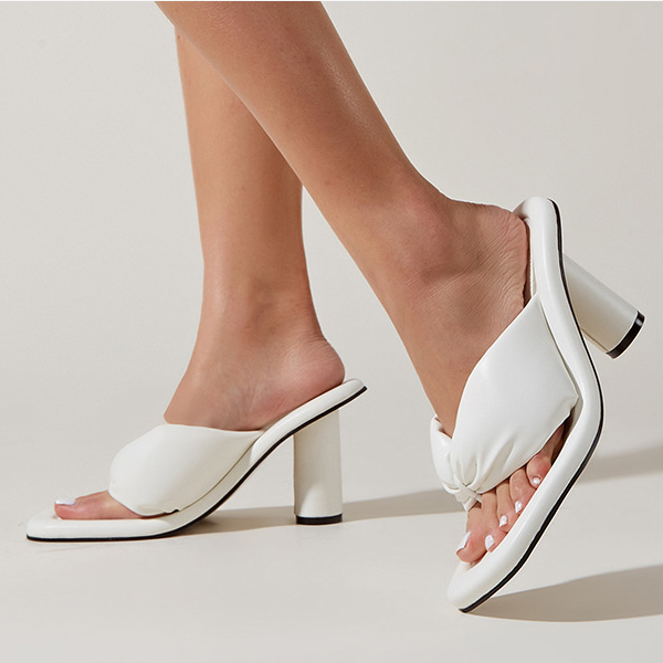 Women's large size high heel flip-flops flip-flops chunky heel high heels