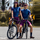 Couple cycling jumpsuit short sleeve suit