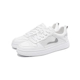 White shoes soft bottom soft leather sports board shoes White flat bottom women's shoes