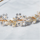 Enamel crystal headband flower headpiece