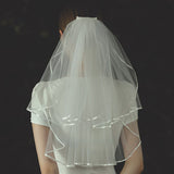 Bridal simple satin edge veil