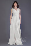 Sheath-Column Floor Length Chiffon Bridesmaid Dress